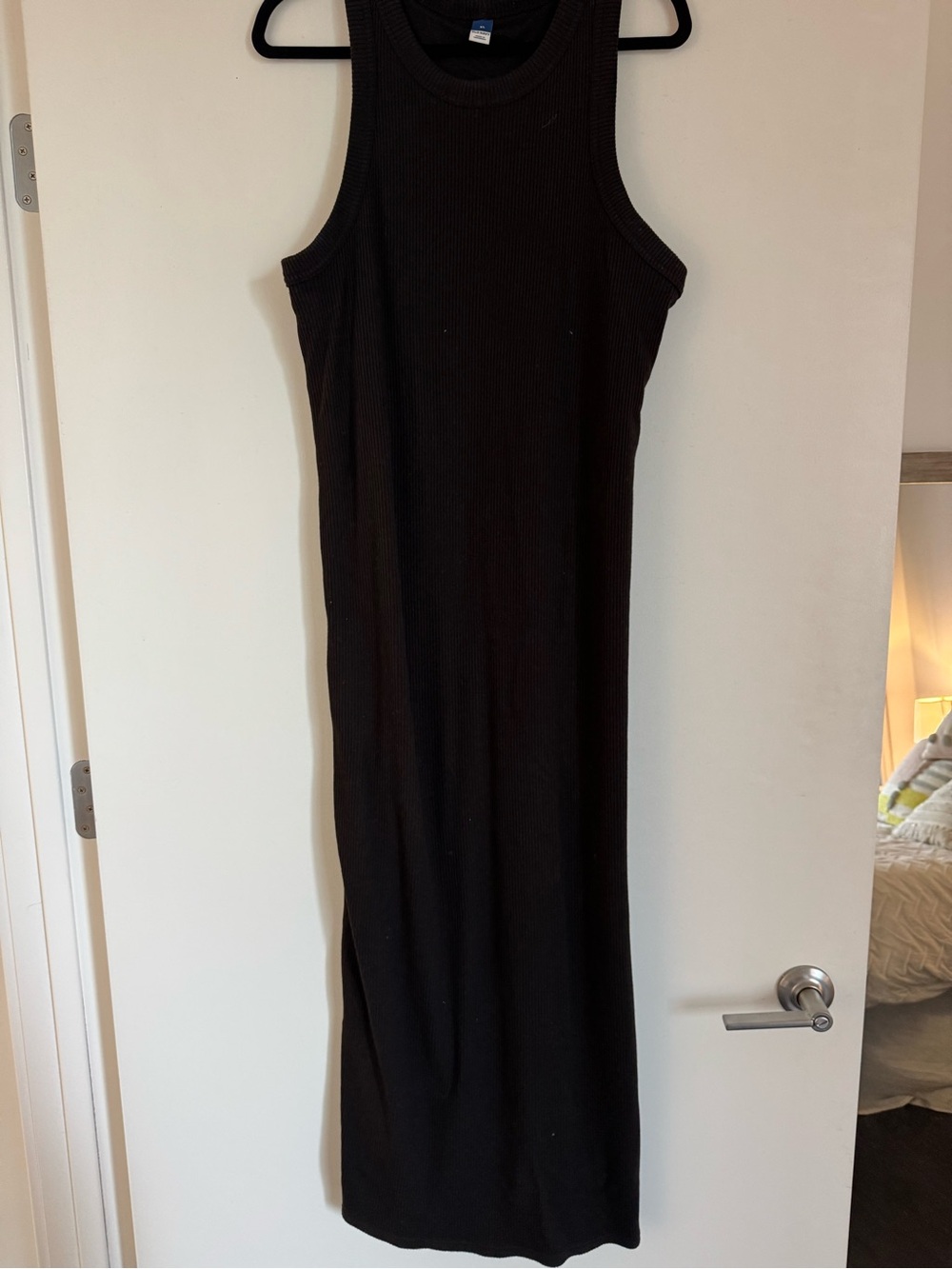 Old Navy Black Ribbed Maxi Tank Dress